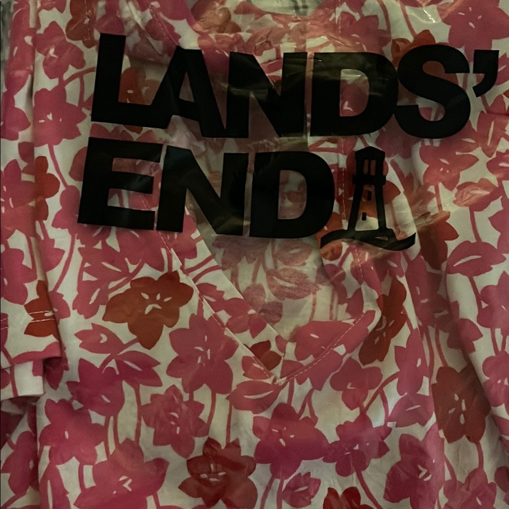 Land’s End Pink and White Floral Top NWT - Picture 6 of 6